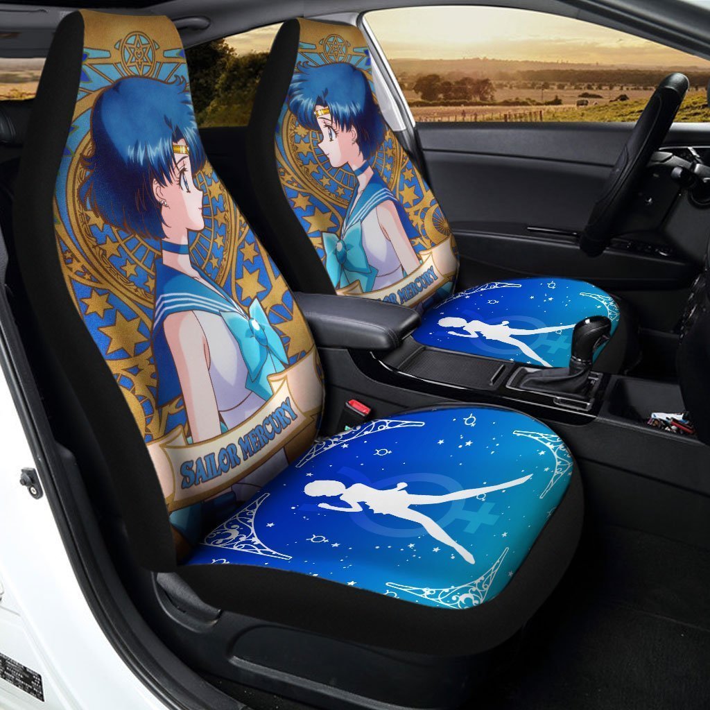 Sailor Mercury Car Seat Covers Custom Anime Car Accessories - Gearcarcover - 2