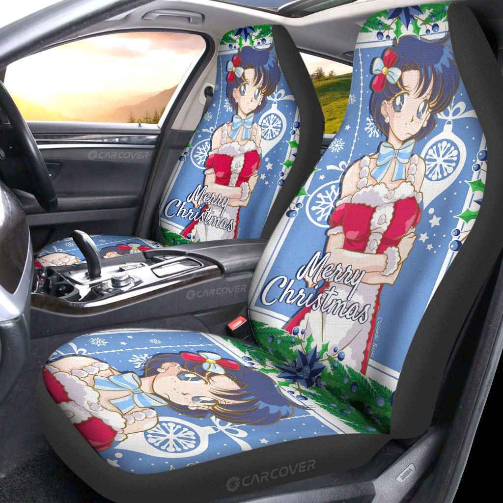 Sailor Mercury Car Seat Covers Custom Christmas Sailor Moon Anime Car Accessories - Gearcarcover - 2