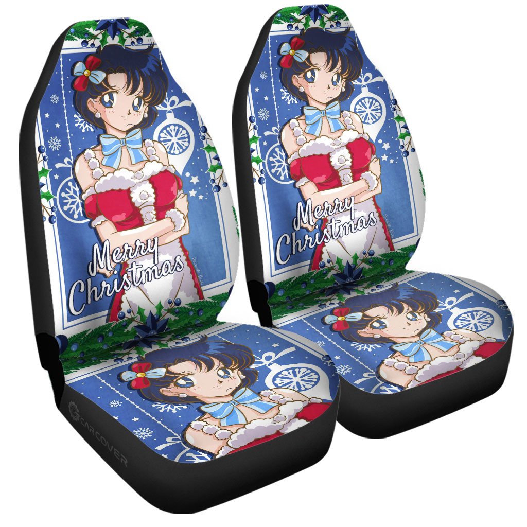 Sailor Mercury Car Seat Covers Custom Christmas Sailor Moon Anime Car Accessories - Gearcarcover - 3