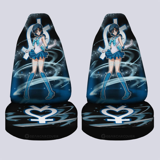 Sailor Mercury Car Seat Covers Custom Sailor Moon Anime Car Accessories - Gearcarcover - 2