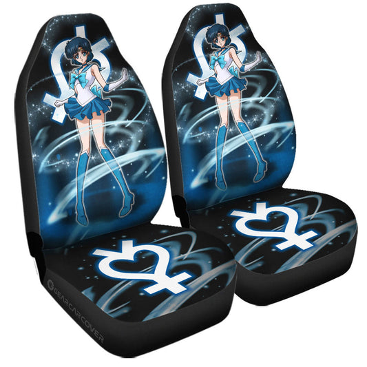 Sailor Mercury Car Seat Covers Custom Sailor Moon Anime Car Accessories - Gearcarcover - 1