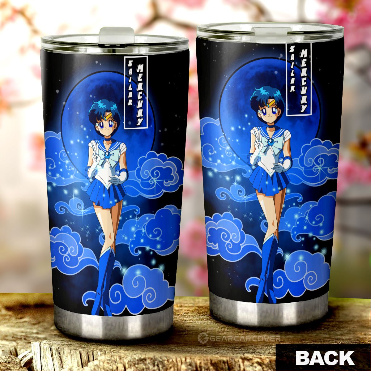 Sailor Mercury Tumbler Cup Custom Sailor Moon Anime Car Accessories - Gearcarcover - 3
