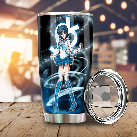 Sailor Mercury Tumbler Cup Custom Sailor Moon Anime Car Interior Accessories - Gearcarcover - 1