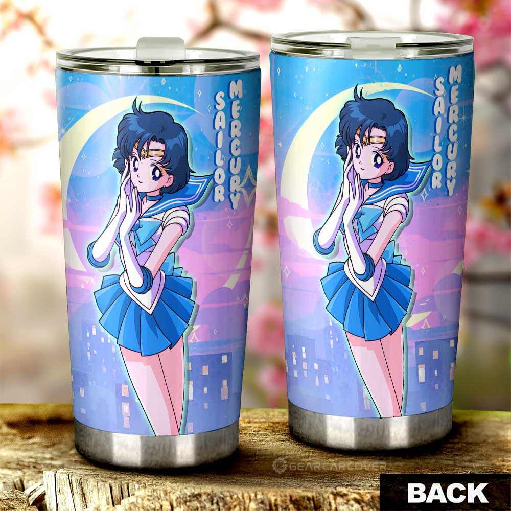 Sailor Mercury Tumbler Cup Custom Sailor Moon Anime For Car Decoration - Gearcarcover - 3