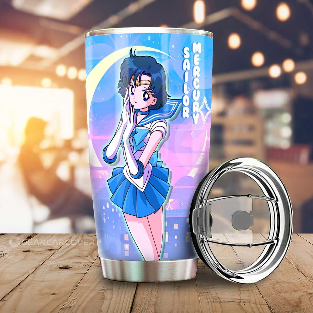 Sailor Mercury Tumbler Cup Custom Sailor Moon Anime For Car Decoration - Gearcarcover - 1