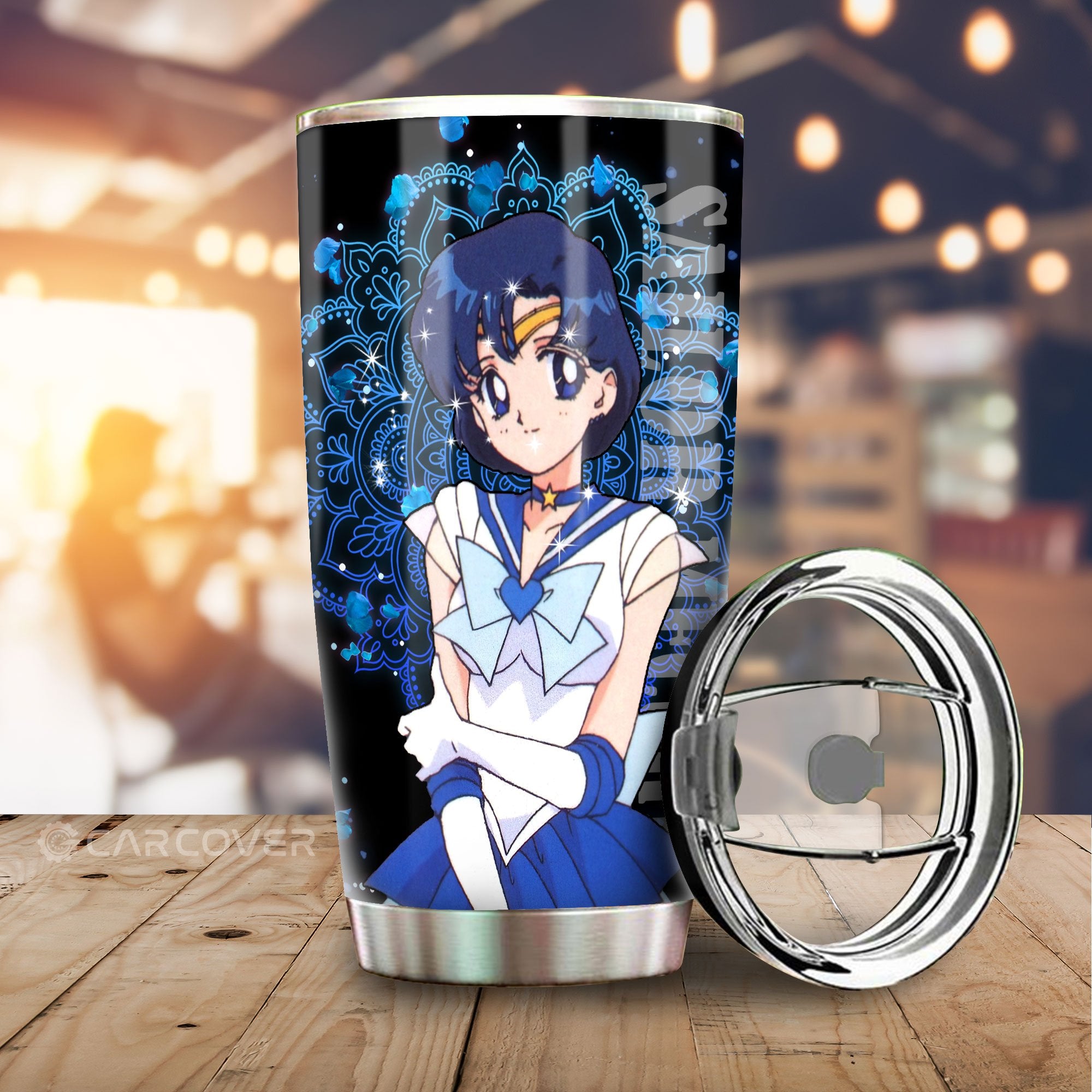 Sailor Moon Anime Tumbler Cup Custom Sailor Mercury Car Accessories - Gearcarcover - 1