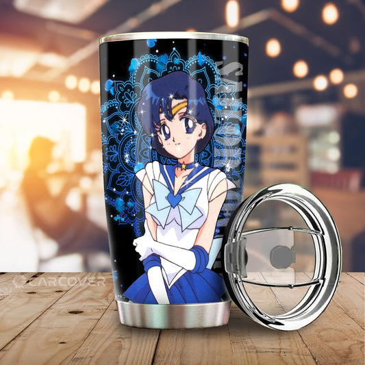 Sailor Moon Anime Tumbler Cup Custom Sailor Mercury Car Accessories - Gearcarcover - 1
