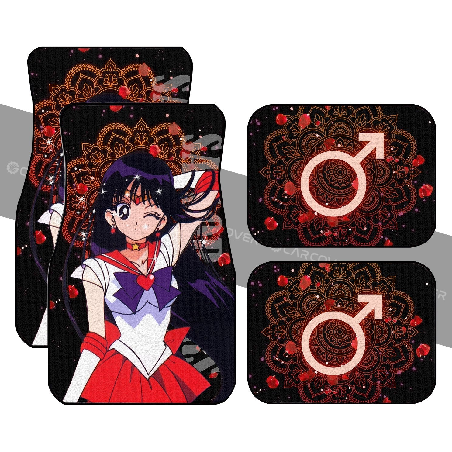 Sailor Moon Car Floor Mats Custom Sailor Mars Anime Car Accessories - Gearcarcover - 1