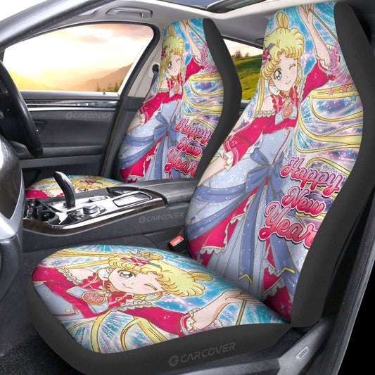 Sailor Moon Car Seat Covers Custom Happy New Year Anime Car Accessories - Gearcarcover - 2