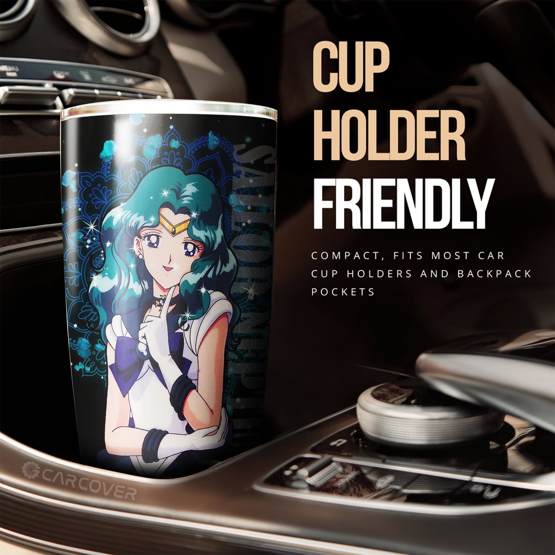 Sailor Neptune Tumbler Cup Custom Sailor Moon Anime Car Accessories - Gearcarcover - 2