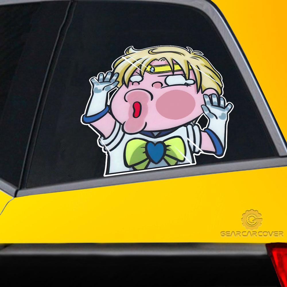 Sailor Uranus Hitting Glass Car Sticker Custom Sailor Moon Anime Car Accessories For Anime Fans - Gearcarcover - 2