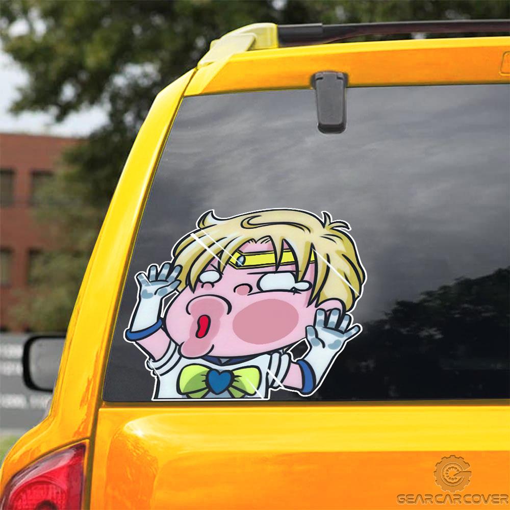Sailor Uranus Hitting Glass Car Sticker Custom Sailor Moon Anime Car Accessories For Anime Fans - Gearcarcover - 3