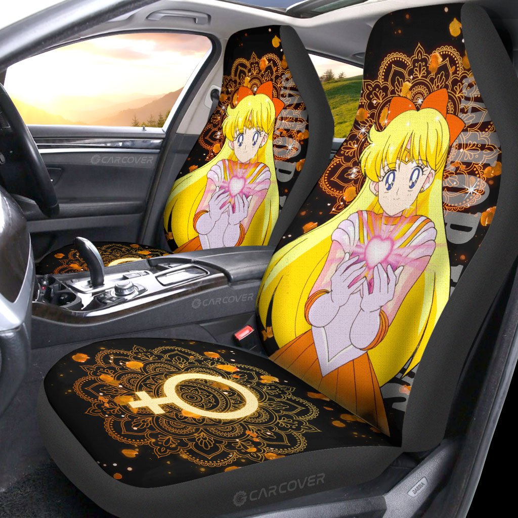 Sailor Venus Car Seat Covers Custom Anime Sailor Moon Car Interior Accessories - Gearcarcover - 2
