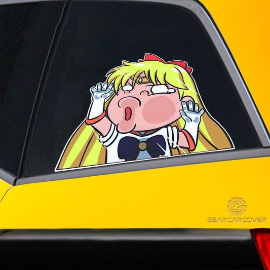 Sailor Venus Hitting Glass Car Sticker Custom Sailor Moon Anime Car Accessories For Anime Fans - Gearcarcover - 2