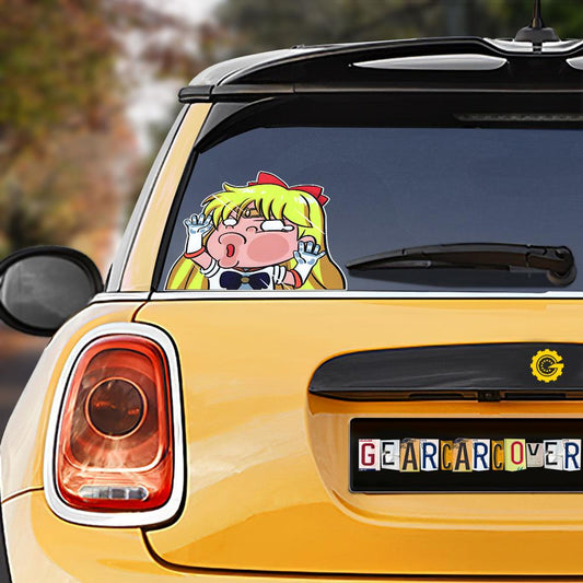 Sailor Venus Hitting Glass Car Sticker Custom Sailor Moon Anime Car Accessories For Anime Fans - Gearcarcover - 1