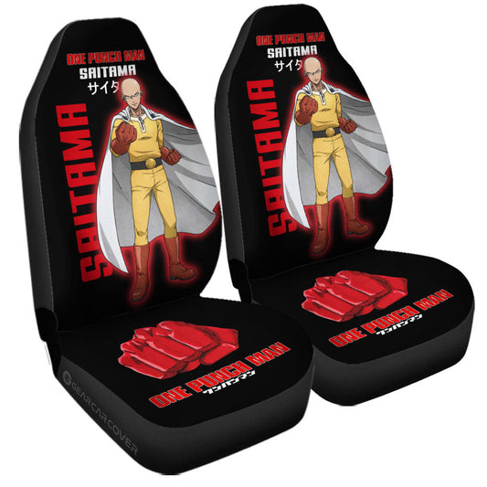 Saitama Car Seat Covers Custom One Punch Man Anime Car Accessories - Gearcarcover - 2