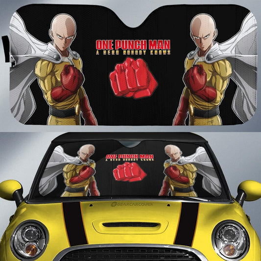 Saitama Car Sunshade Custom Main Hero One Punch Man Anime Car Accessories - Gearcarcover - 1