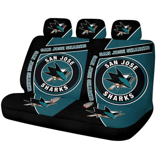San Jose Sharks Car Back Seat Cover Custom Car Accessories For Fans - Gearcarcover - 1