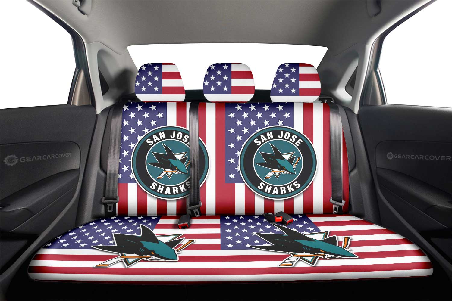 San Jose Sharks Car Back Seat Cover Custom Car Accessories - Gearcarcover - 2