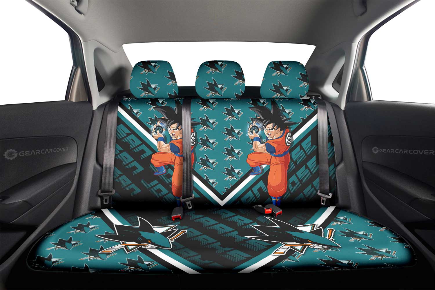 San Jose Sharks Car Back Seat Cover Custom Car Decorations For Fans - Gearcarcover - 2