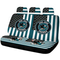 San Jose Sharks Car Back Seat Cover Custom US Flag Style - Gearcarcover - 1