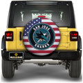 San Jose Sharks Spare Tire Covers Custom US Flag Style - Gearcarcover - 1