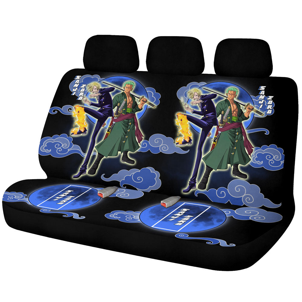 Sanji And Zoro Car Back Seat Covers Custom One Piece Anime Car Accessories - Gearcarcover - 1