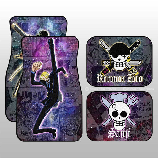 Sanji And Zoro Car Floor Mats Custom One Piece Anime Car Accessories Manga Galaxy Style - Gearcarcover - 2