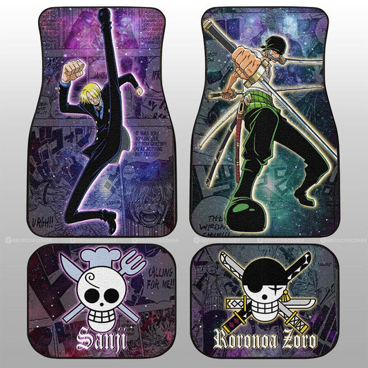 Sanji And Zoro Car Floor Mats Custom One Piece Anime Car Accessories Manga Galaxy Style - Gearcarcover - 1