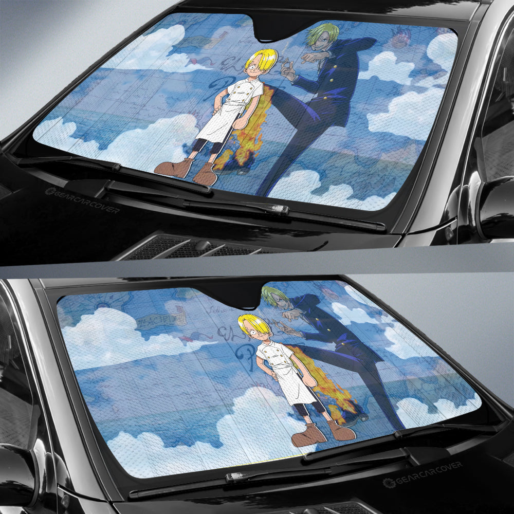 Sanji Car Sunshade Custom One Piece Map Anime Car Accessories - Gearcarcover - 2