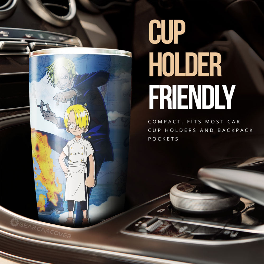 Sanji Tumbler Cup Custom One Piece Map Anime Car Accessories - Gearcarcover - 2