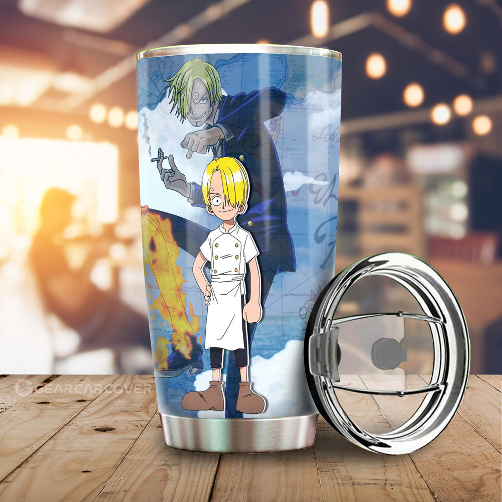 Sanji Tumbler Cup Custom One Piece Map Anime Car Accessories - Gearcarcover - 1