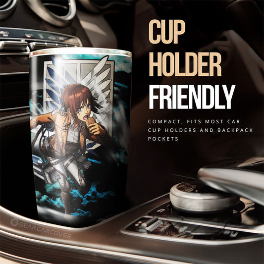 Sasha Blouse Tumbler Cup Custom Attack On Titan Anime Car Interior Accessories - Gearcarcover - 2