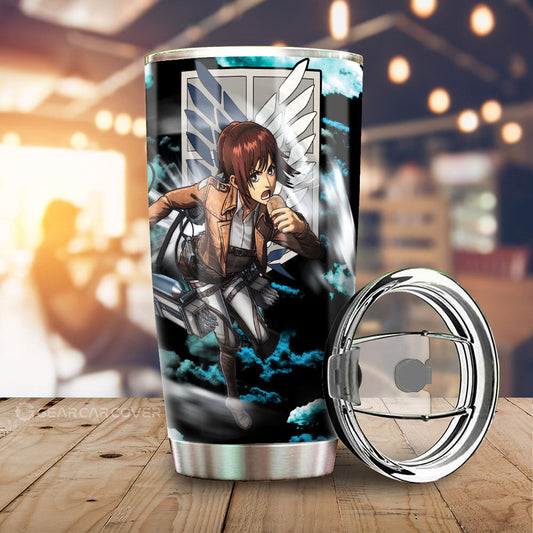 Sasha Blouse Tumbler Cup Custom Attack On Titan Anime Car Interior Accessories - Gearcarcover - 1