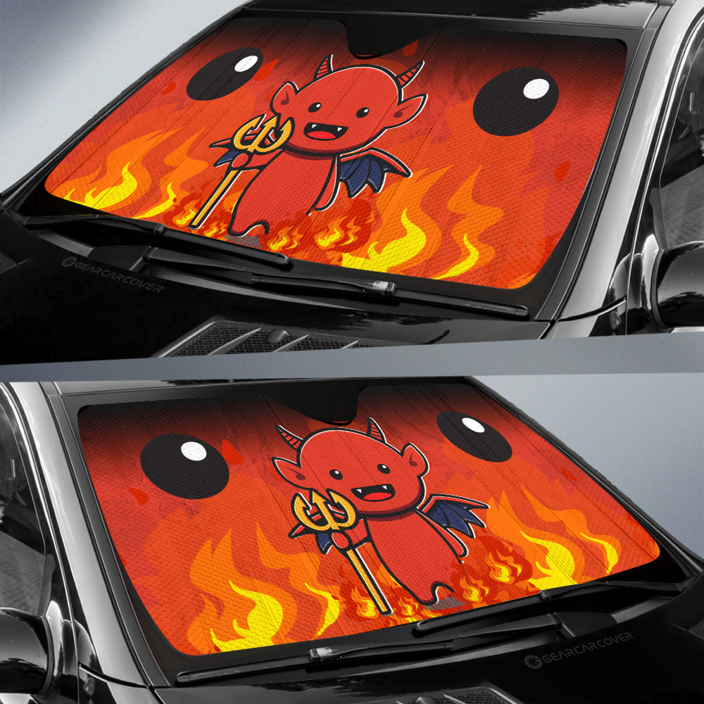 Satan Car Sunshade Custom Halloween Characters Car Interior Accessories - Gearcarcover - 3