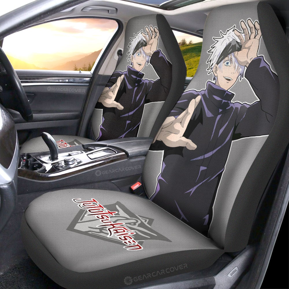 Satoru Gojo Car Seat Covers Custom Main Character Jujutsu Kaisen Anime - Gearcarcover - 2