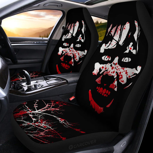 Scary Face Car Seat Covers Custom Car Accessories Creepy Halloween Decorations - Gearcarcover - 2