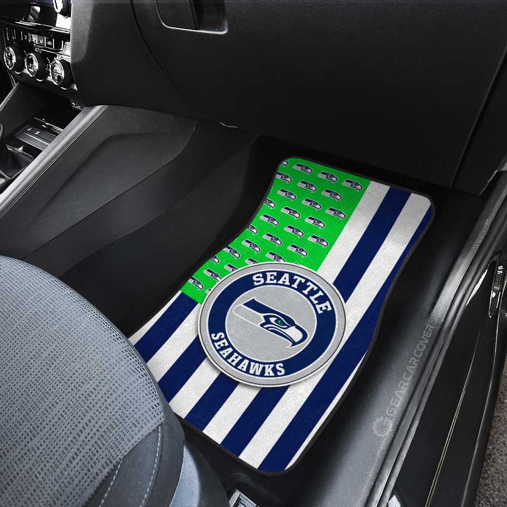 Seattle Seahawks Car Floor Mats Custom US Flag Style - Gearcarcover - 3