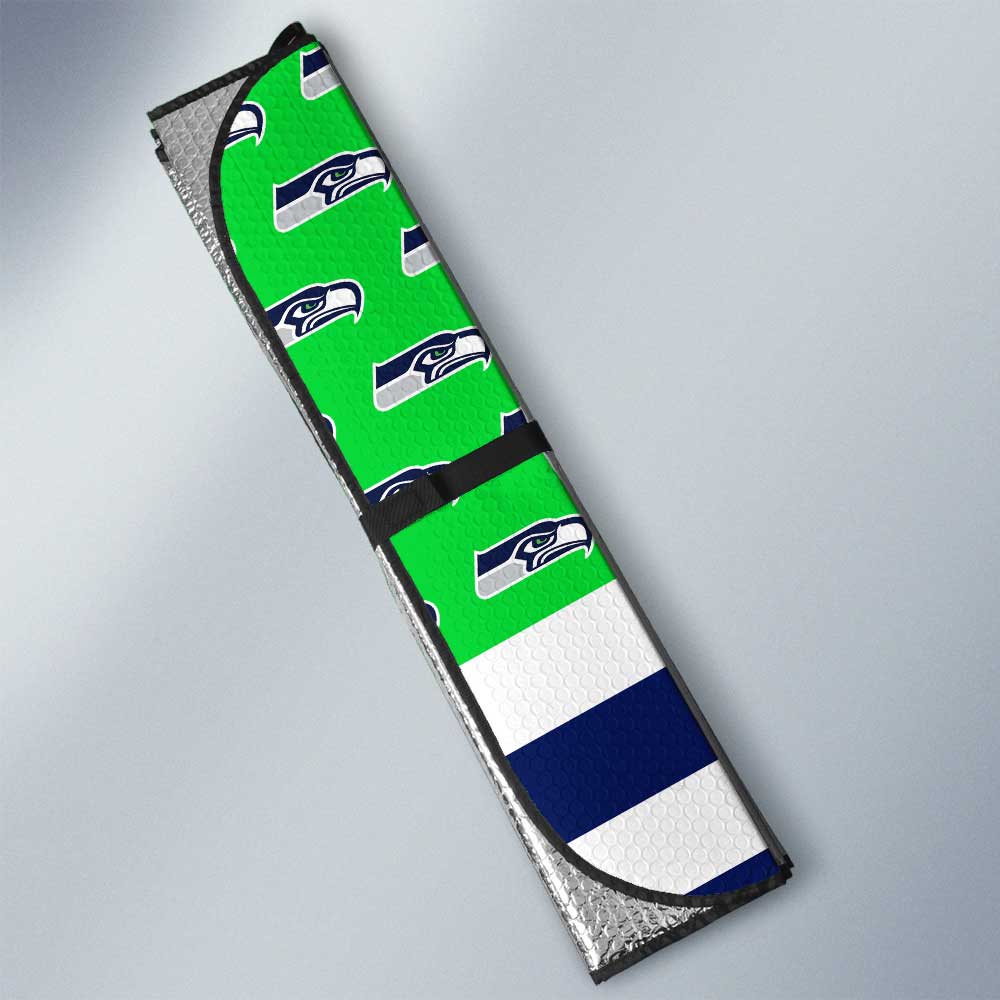 Seattle Seahawks Car Sunshade Custom US Flag Style - Gearcarcover - 3