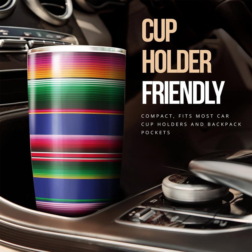 Serape Baja Mexican Pattern Tumbler Stainless Steel - Gearcarcover - 2