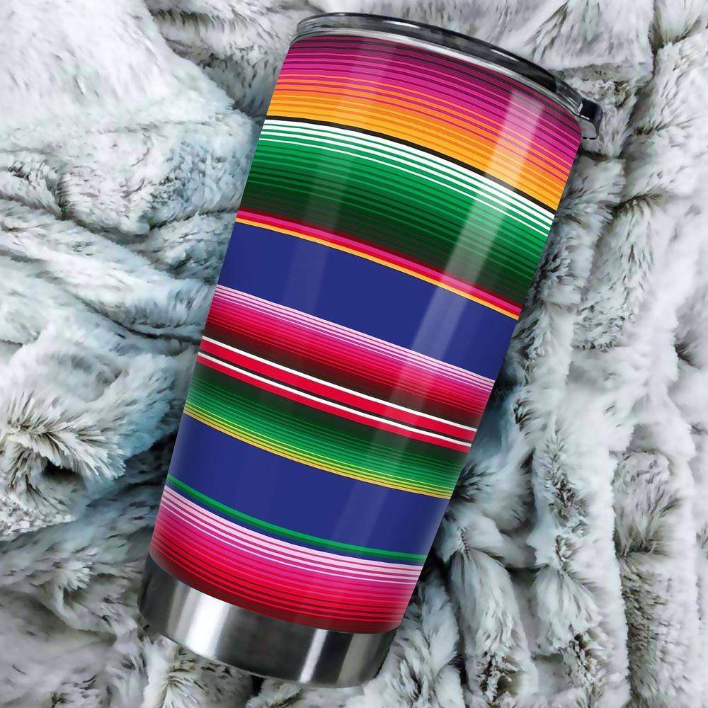 Serape Baja Mexican Pattern Tumbler Stainless Steel - Gearcarcover - 1