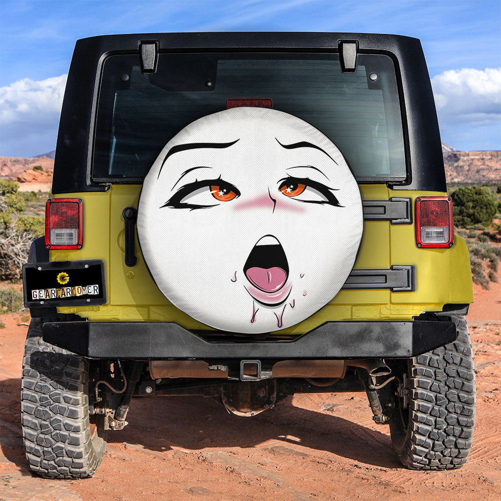 Sexy Girl Face Spare Tire Covers Custom Ahegao Style Car Accessories - Gearcarcover - 3