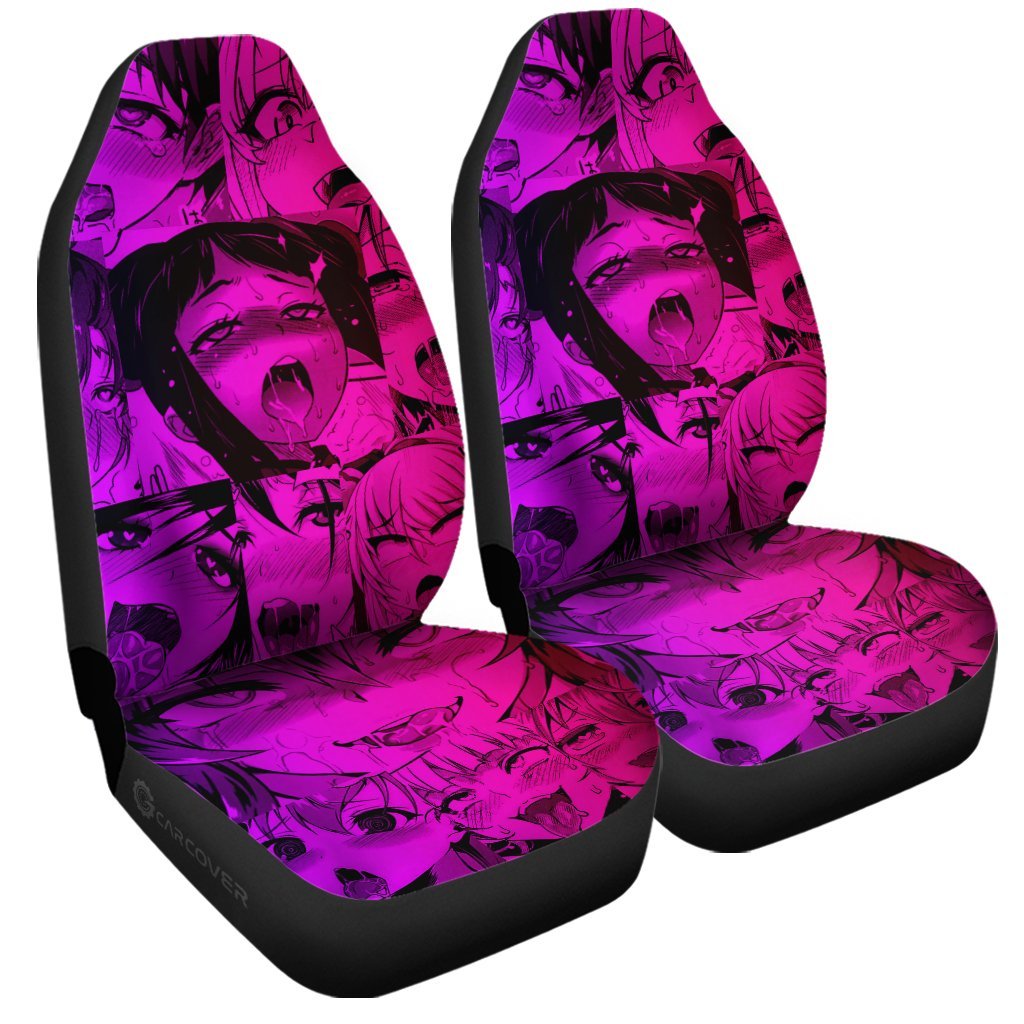 Sexy Juri Face Ahegao Car Seat Covers Custom Car Interior Accessories - Gearcarcover - 3