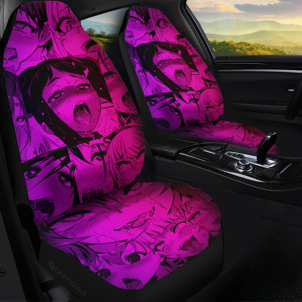 Sexy Juri Face Ahegao Car Seat Covers Custom Car Interior Accessories - Gearcarcover - 1