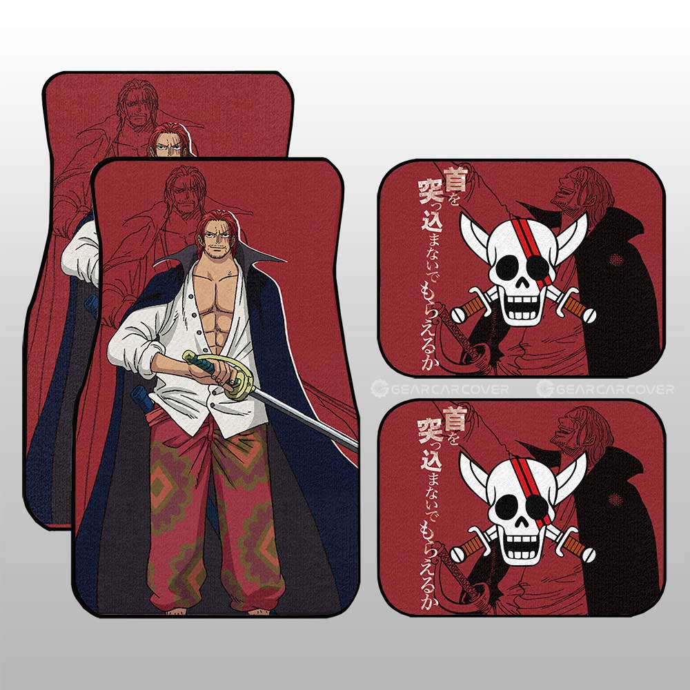 Shanks Film Red Car Floor Mats Custom One Piece Anime Car Accessories - Gearcarcover - 3