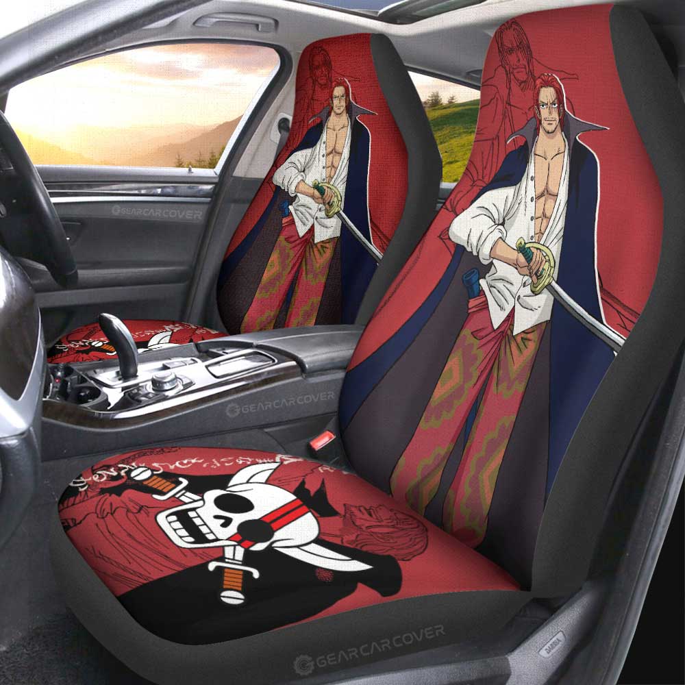 Shanks Film Red Car Seat Covers Custom One Piece Anime Car Accessories - Gearcarcover - 3