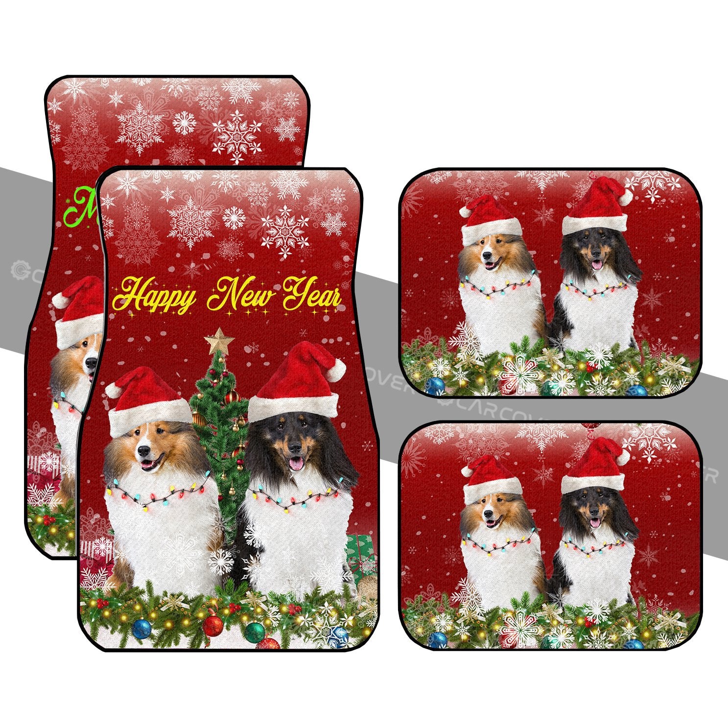 Shetland Sheepdogs Car Floor Mats Custom Animal Car Accessories Christmas Decorations - Gearcarcover - 1