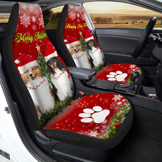 Shetland Sheepdogs Car Seat Covers Custom Animal Car Accessories Christmas Decorations - Gearcarcover - 1