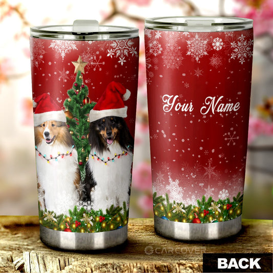 Shetland Sheepdogs Tumbler Cup Custom Animal Car Accessories Christmas Decorations - Gearcarcover - 1