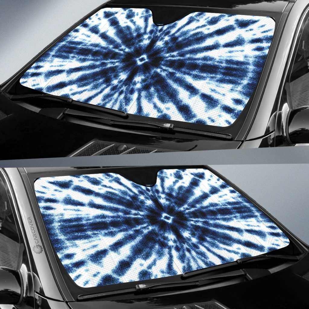 Shibori Tie Dye Car Sunshade Custom Printed Hippie Car Accessories - Gearcarcover - 2